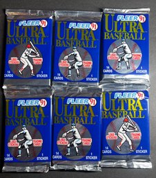 1991 Fleer Ultra Baseball Foil Pack Lot Of Six
