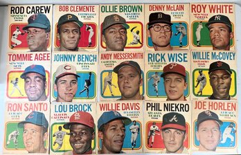 1970 TOPPS BASEBALL POSTERS PARTIAL SET 15/24 WITH STARS