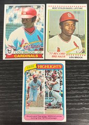 LOU BROCK HOF BASEBALL LOT 1978 1979