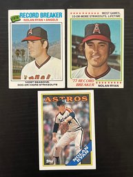 NOLAN RYAN HOF BASEBALL LOT 1977 1978 1988