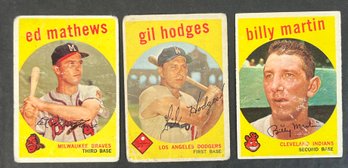 1959 TOPPS BASEBALL MATHEWS HODGES MARTIN