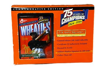 LIMITED EDITION 1999 WHEATIES 75 YEARS OF CHAMPIONS TIGER WOODS 24K GOLD MINI BOX COLLECTIBLE