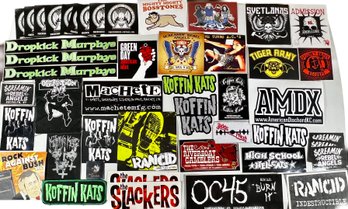 LAREG LOT OF BAND STICKERS, DECALS, & PATCHES