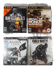 PS3 Video Game Lot Of 4 BATTLEFIELD - COD - ASSASSINS CREED