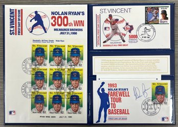 1993 Nolan Ryan Signed Autograph - 1st Day Issue Stamp Auto Booklet