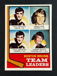 1974 TOPPS BOSTON BRUINS LEADERS ORR ESPOSITO HODGE