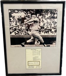 Mickey Mantle Autograph Signed Signature New York Yankees HOF Memorial Notary TX 32X25'
