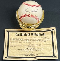 Kerry Wood Autographed Baseball With COA