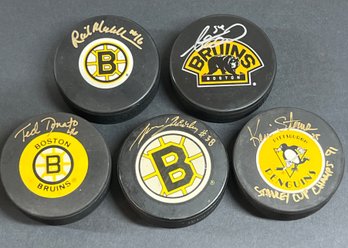 Boston Bruins Autographed Puck Lot