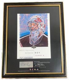 2002/03 UD Artistic Impressions Hockey ARTWORK Signed Patrick Roy Framed 14x17