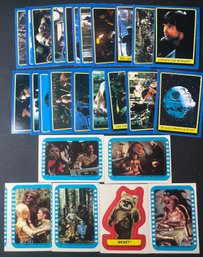 1983 TOPPS RETURN OF THE JEDI TRADING CARD LOT WITH STICKERS