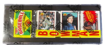 1989 BOWMAN BASEBALL RACK PACK WITH BO JACKSON ROOKIE ON BACK ~ BBCE AUTHENTICATED UNOPENED