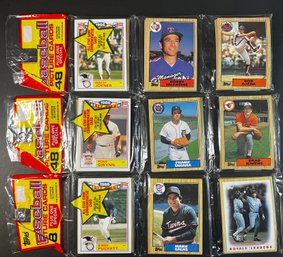 1987 TOPPS BASEBALL RACK PACK LOT OF 3 ~ FACTORY SEALED