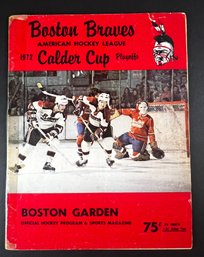 1971 - 72 BOSTON BRAVES VS NOVA SCOTIA VOYAGEURS PLAYOFF PROGRAM