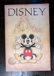 Vintage Walt Disney DaVinci Poster Featuring Mickey Mouse And Spaceship Earth