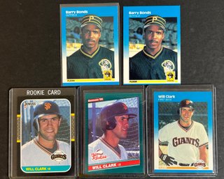 BARRY BONDS / WILL CLARK ROOKIE CARD LOT MLB Baseball