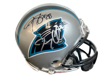 STEVE SMITH / JAKE DELHOMME / JONATHAN STEWART SIGNED MINI HELMET