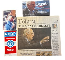 BERNIE SANDERS AUTOGRAPHED PRESIDENTIAL CAMPAIGN NEWSPAPER