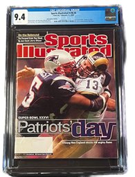 NEW ENGLAND PATRIOTS 1ST SUPER BOWL WIN SPORTS ILLUSTRATED CGC 9.4 HIGHEST GRADED!