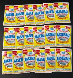 1981 TOPPS COCA-COLA BOSTON RED SOX UNOPENED CELLO PACKS (18)