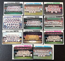 1973 TOPPS TEAM CARDS BASEBALL LOT