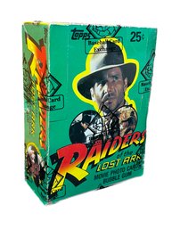 1981 TOPPS RAIDERS OF THE LOST ARK TRADING CARD BOX 36 PACKS BBCE AUTHENTICATED FACTORY SEALED