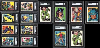 1966 TOPPS BATMAN LOT OF 14 ~ ALL SGC GRADED ~ SEE LIST IN PHOTOS