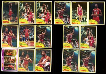 1981 Topps Basketball LA Lakers Lot Of 16