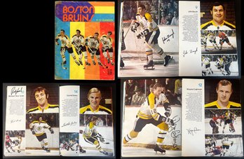 BOSTON BRUINS 1971-72  YEARBOOK SIGNED BY BUCYK / RICK SMITH / WAYNE CASHMAN