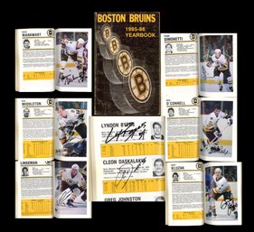Boston Bruins 1985-86 Yearbook Signed By 8 Players Byers / Middleton / KLUZAK