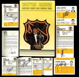 Boston Bruins 1986-87 Yearbook Signed By 7 Players Byers / Middleton / LEMELIN