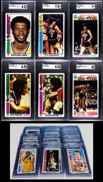 1976 TOPPS BASKETBALL COMPLETE SET W 7 GRADED SGC CARDS