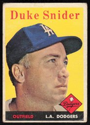 1958 Topps Baseball Card # 88 Duke Snider