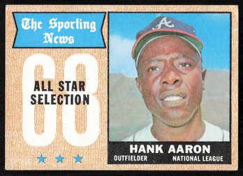 1968 TOPPS #370 ALL STAR HANK AARON BASEBALL CARD
