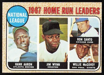 1968 TOPPS #5 HR LEADERS AARON SANTO MCCOVEY BASEBALL CARD