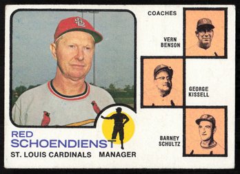 1973 TOPPS #497 RED SCHOEDIENST BASEBALL CARD