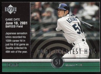 2001 UPPER DECK #GH2 ICHIRO BASEBALL CARD Rookie