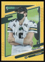 2021 DONRUSS #155 AARON RODGERS Gold PRESS PROOF MASK VARIATION