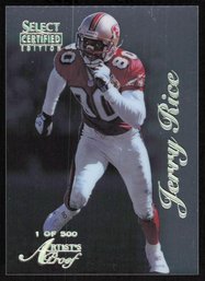 1996 PINNACLE #62 JERRY RICE FOOTBALL CARD Serial Numbered To 500