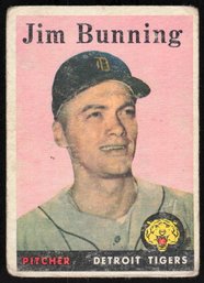 1957 TOPPS #115 JIM BUNNING ROOKIE BASEBALL CARD