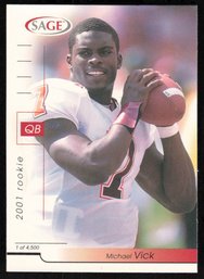 2001 SAGE #46 MICHAEL VICK ROOKIE FOOTBALL CARD