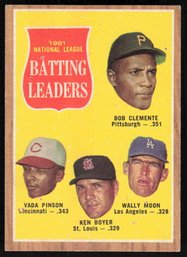 1962 TOPPS #52 BATTING LEADERS CLEMENTE