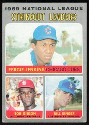 1970 TOPPS #71 NL STRIKEOUT LEADERS GIBSON JENKINS SINGER