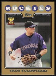 2008 TOPPS #385 TROY TULOWITZKI ROOKIE BASEBALL CARD