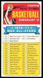 1970 TOPPS CHEKLIST 2 BASKETBALL CARD