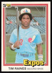 1981 Donruss Baseball Tim Raines Rookie Card