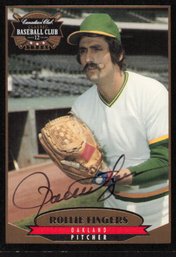 1996 CANADIAN CLUB #6 AUTO ROLLIE FINGERS BASEBALL CARD