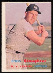 1957 TOPPS #215 ENOS SLAUGHTER BASEBALL CARD