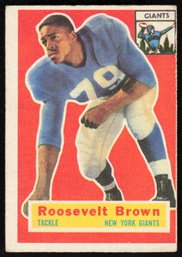 1956 TOPPS #41 ROOSEVELT BROWN ROOKIE FOOTBALL CARD