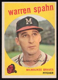 1959 TOPPS #40 WARREN SPAHN BASEBALL CARD